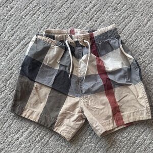 Burberry Plaid Shorts in Black, Gray, and Red